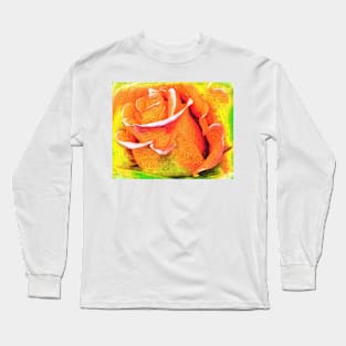 Orange Flame Rose Long Sleeve T-Shirt